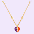 18K Gucci Double Interlocking Gucci Heart Lightning Charm Necklace