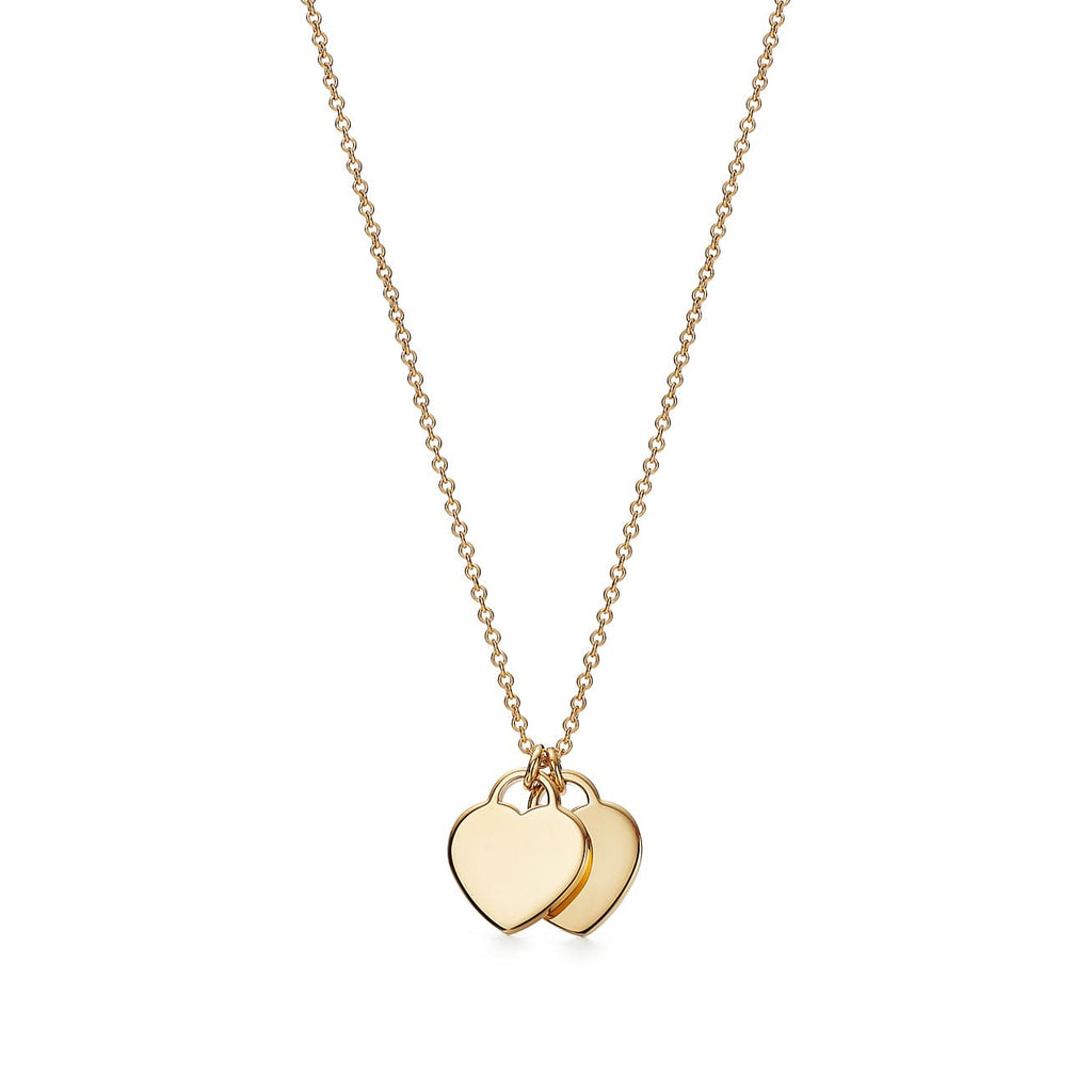 18K Tiffany Return to Mini Double Heart Necklace