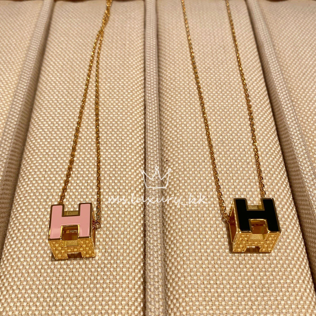 18K Hermes Cage D'H Grey Necklace