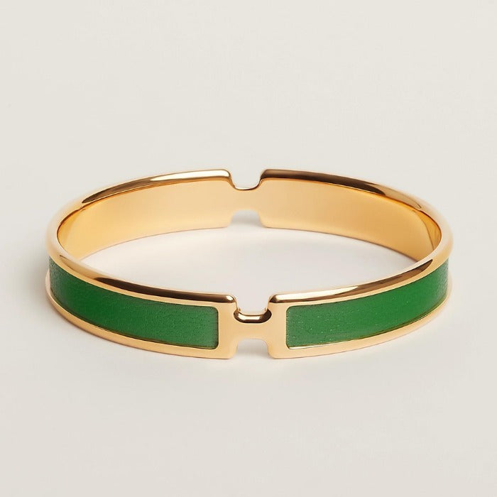 18K Hermes Olympe Green Bracelet