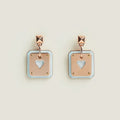 18K Hermes As De Celine White Earrings
