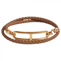 18K Hermes Roulis Double Tour Brown Bracelet