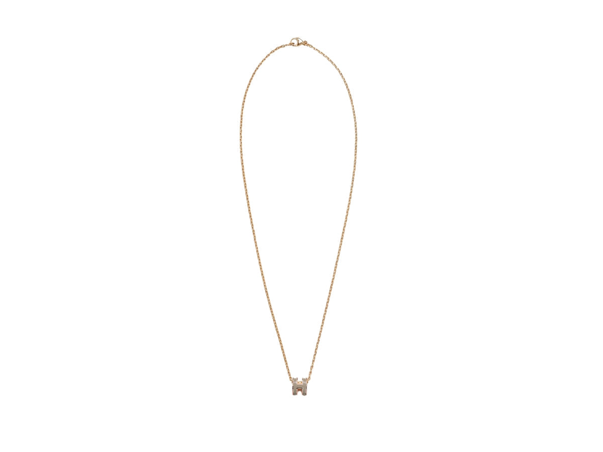 18K Hermes Mini Pop Grey Necklace