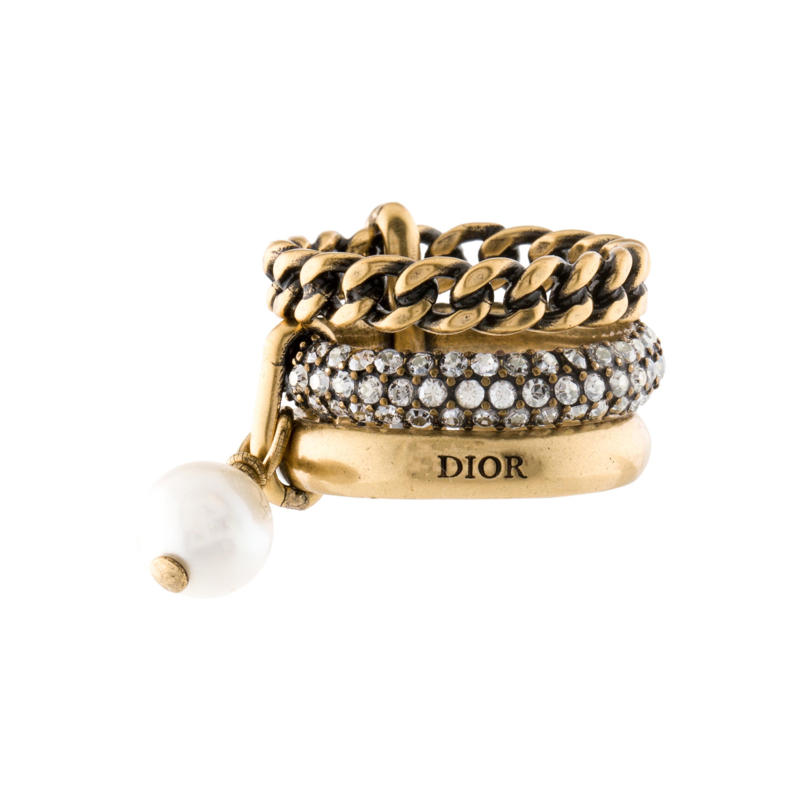 18K Dior Pearl & Crystal J'Adior Ring