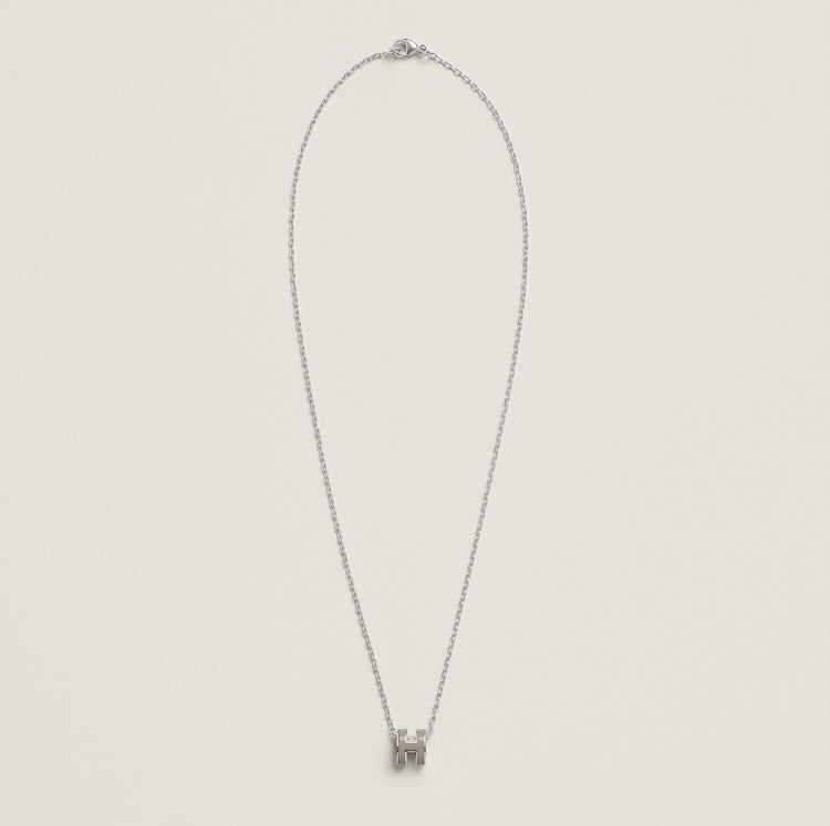 18K Hermes Mini Pop Grey Necklace