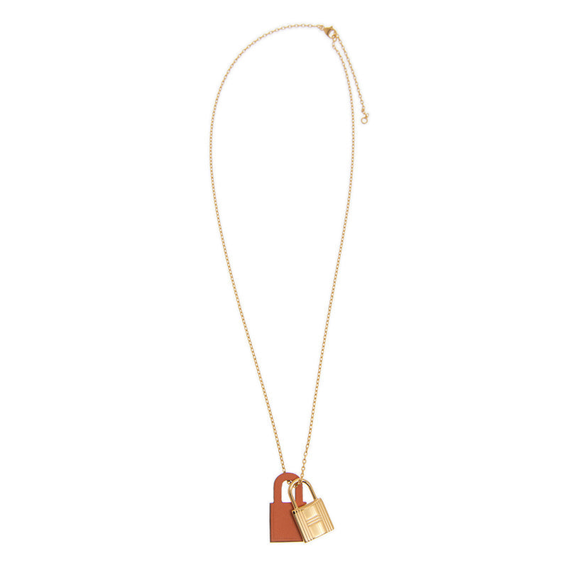18K Hermes O'Kelly Orange Pendant Necklace