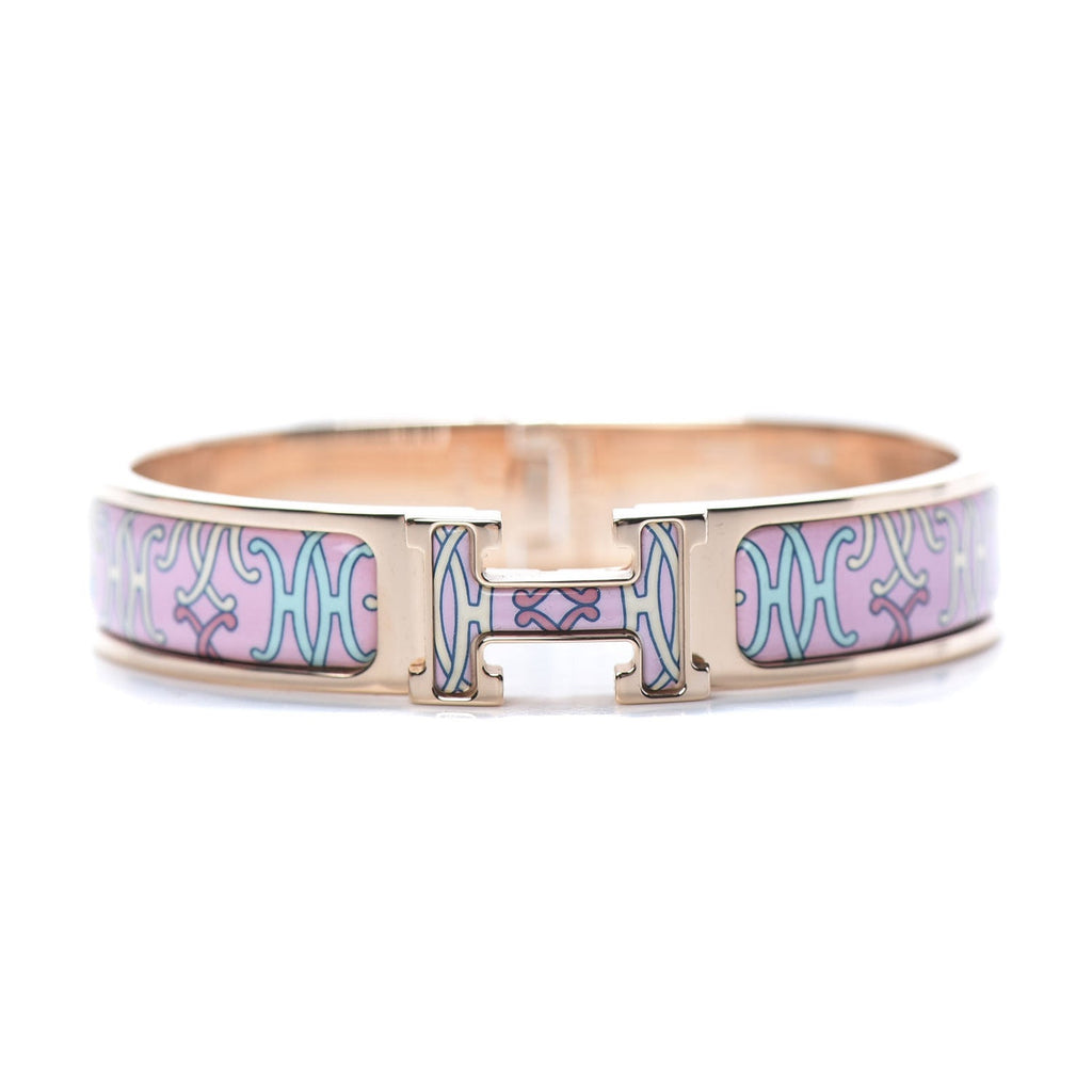 18K Hermes Clic H Lift Pink Bracelet