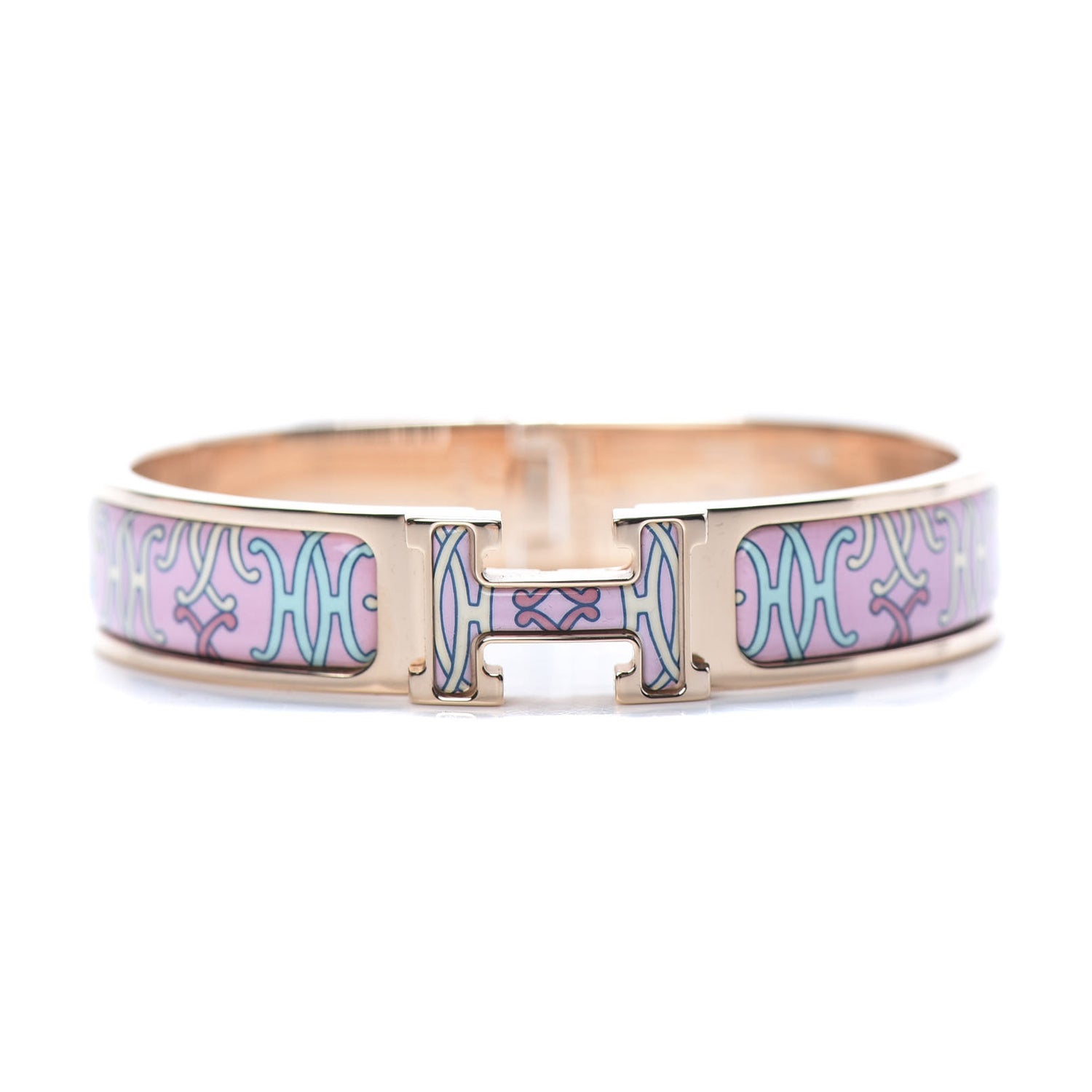 18K Hermes Clic H Lift Pink Bracelet