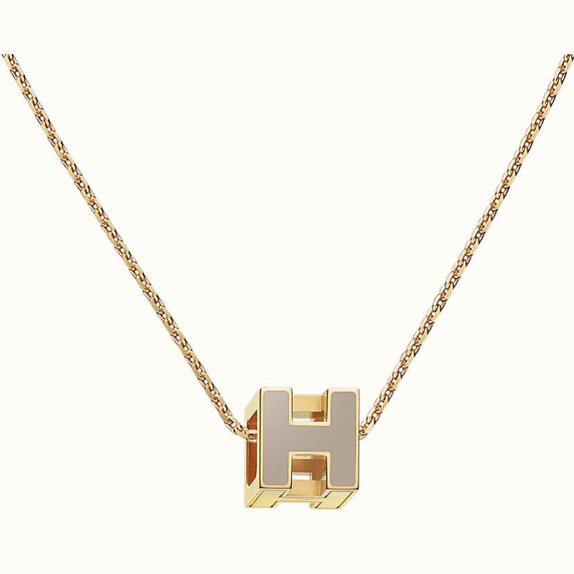 18K Hermes Cage D'H Grey Necklace