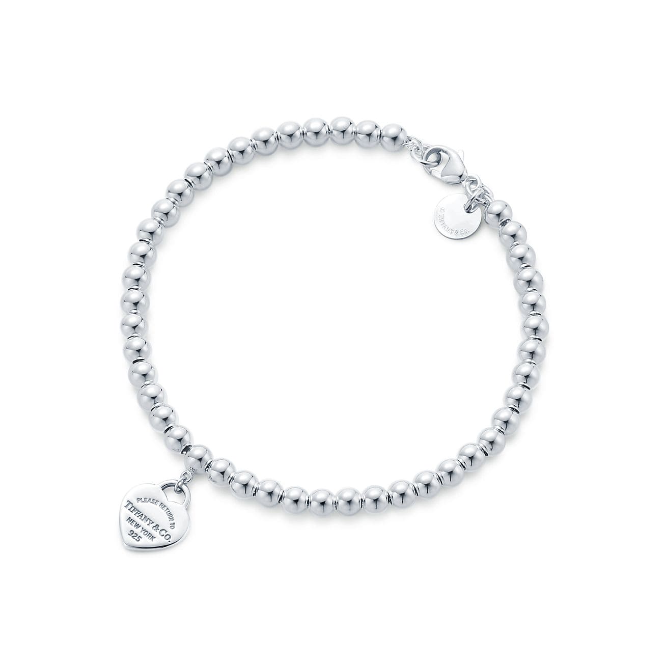 18K Tiffany Return to Red Heart Tag Bead Bracelet