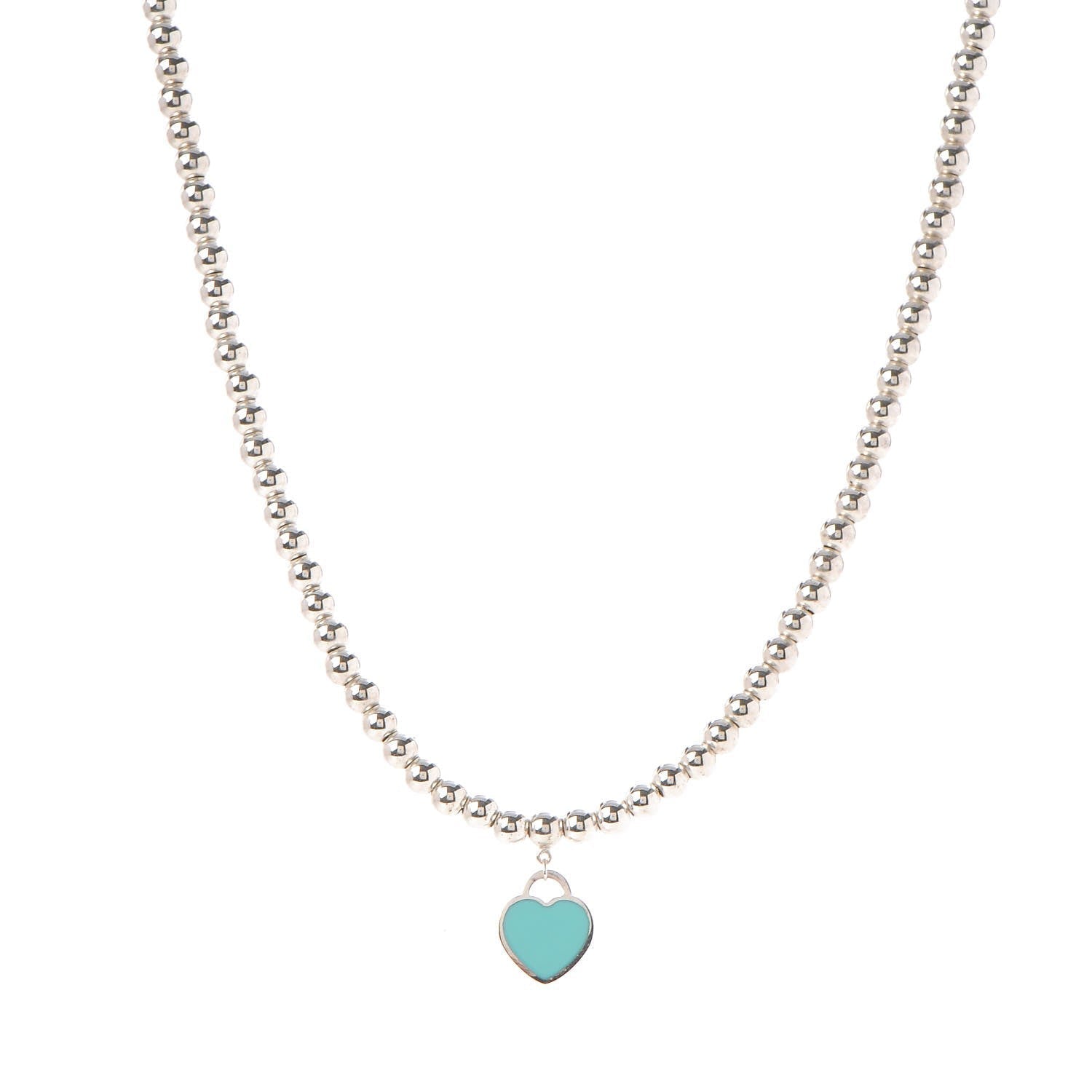 18K Tiffany Return to Heart Tag Bead Necklace