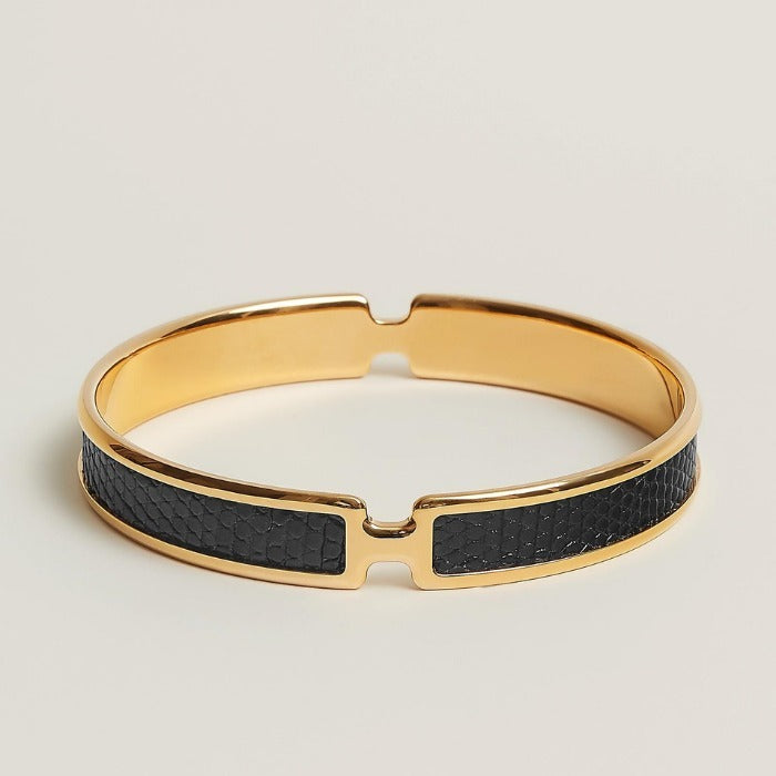 18K Hermes Olympe Black Bracelet