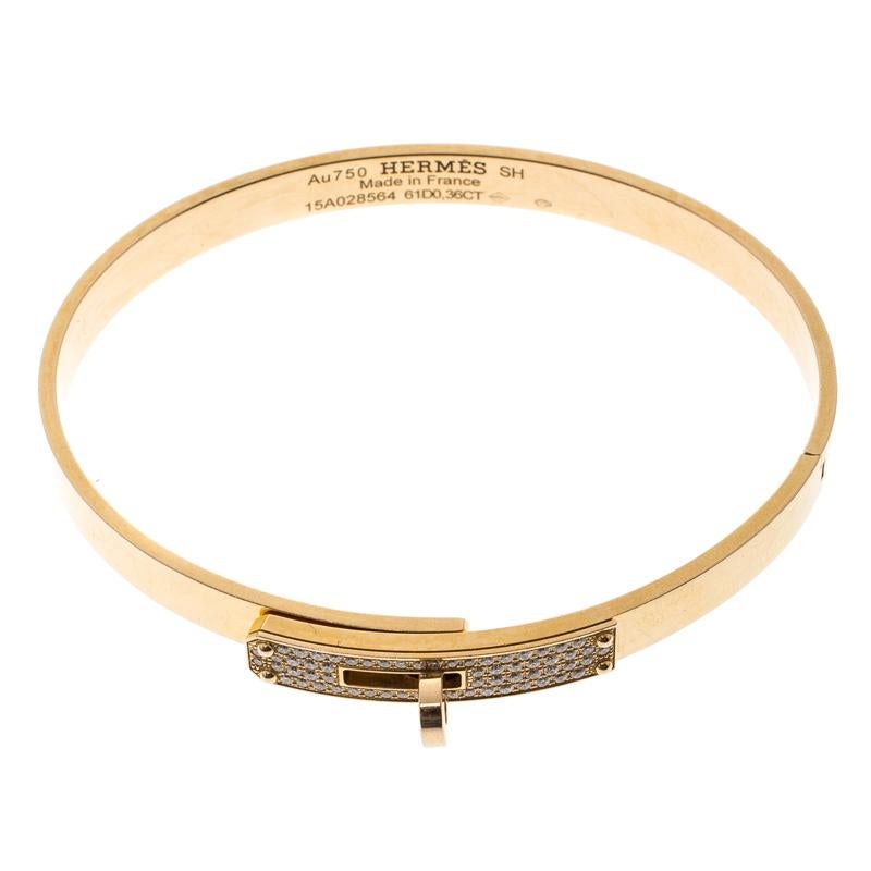 18K Hermes Kelly Small Model Diamond Bracelet