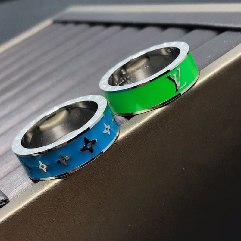 18K Louis Vuitton Ceramic Set of Two Ring