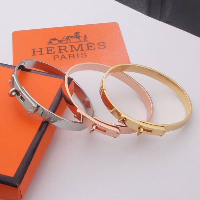 18K Hermes White Gold Kelly Bracelet