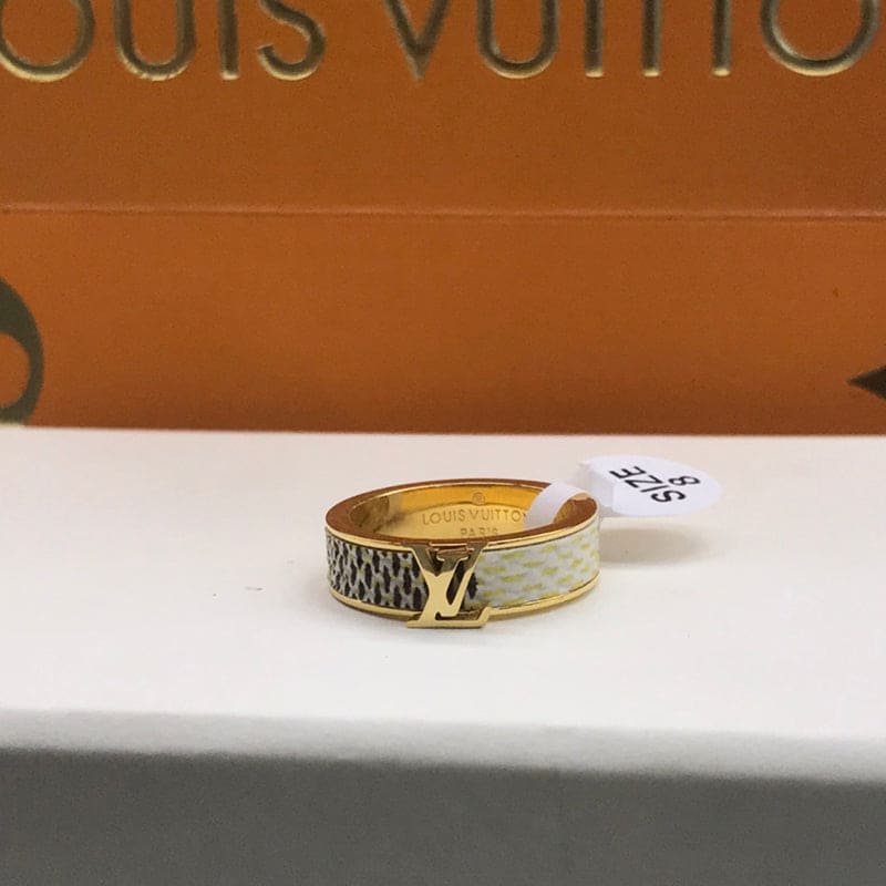 18K Louis Vuitton Leather Set of Two Ring