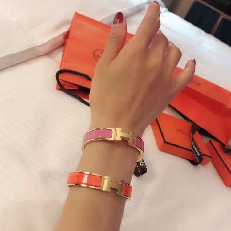 18K Hermes Clic Orange Bracelet