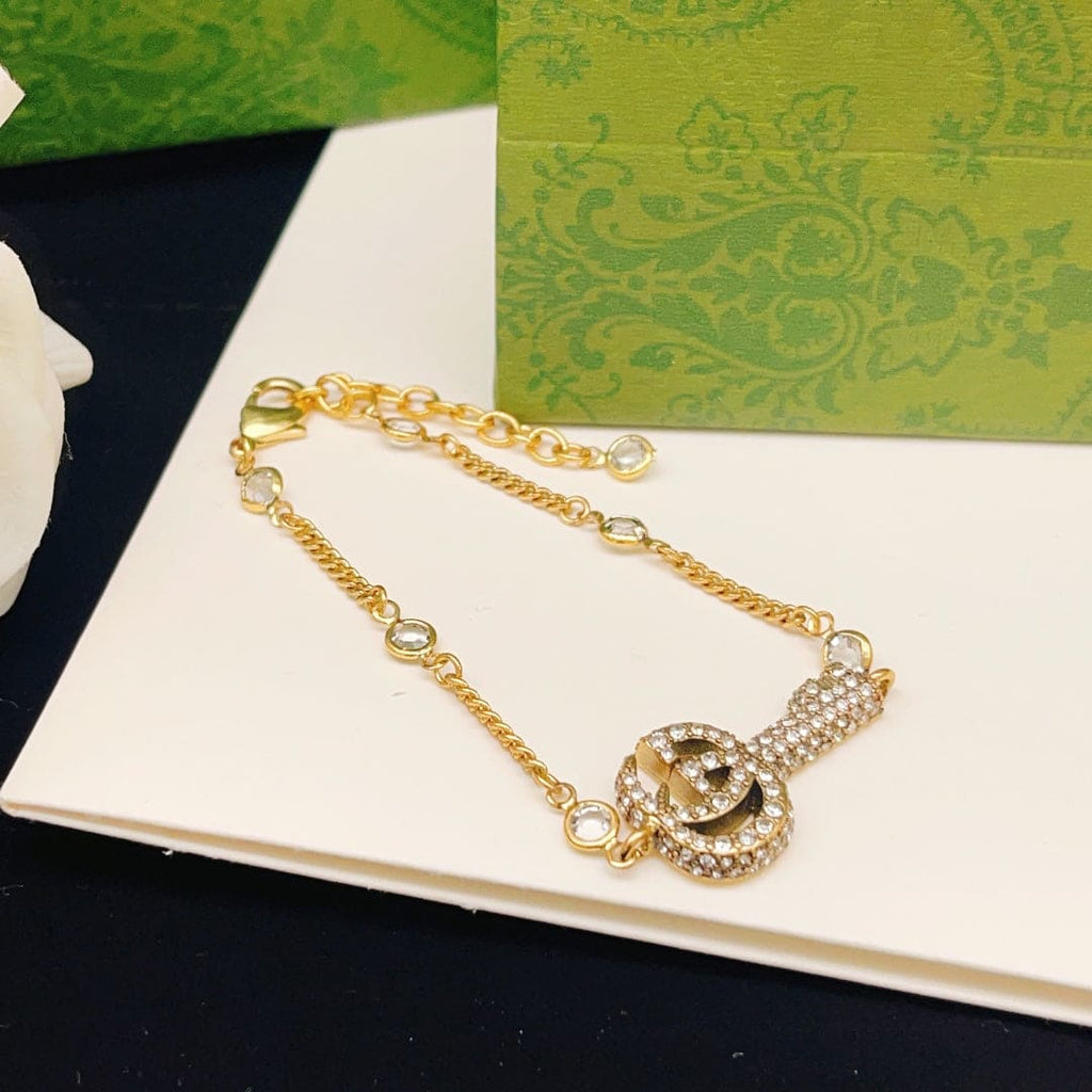 18K Gucci Double Crystal Key Bracelet