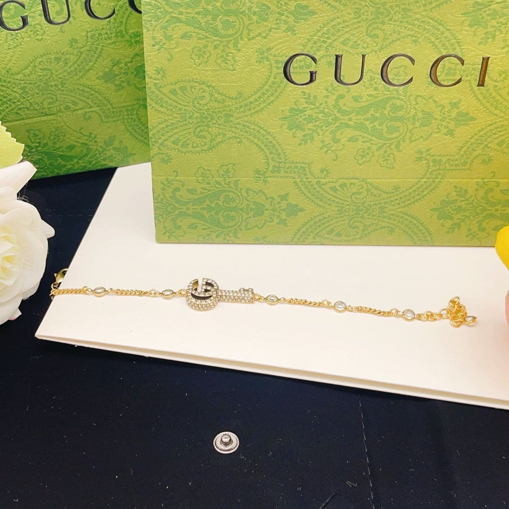 18K Gucci Double Crystal Key Bracelet