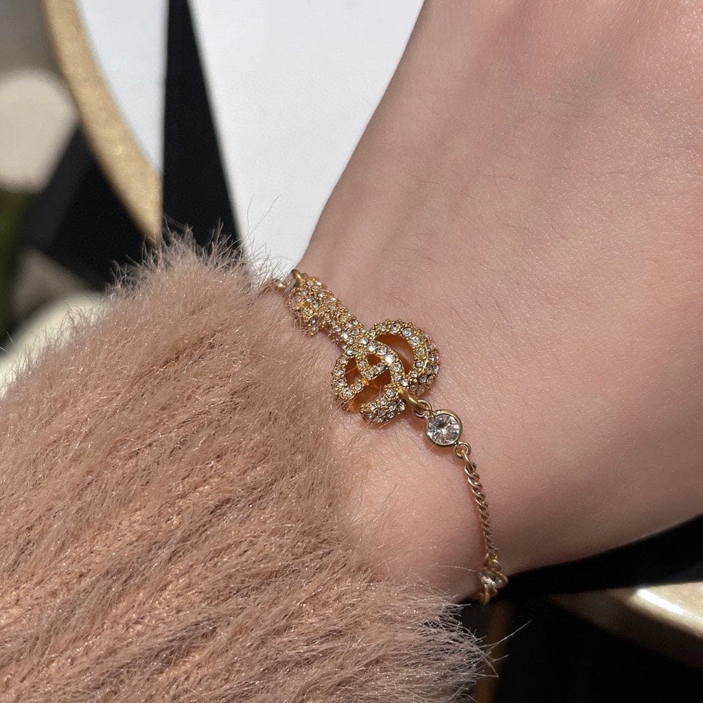 18K Gucci Double Crystal Key Bracelet