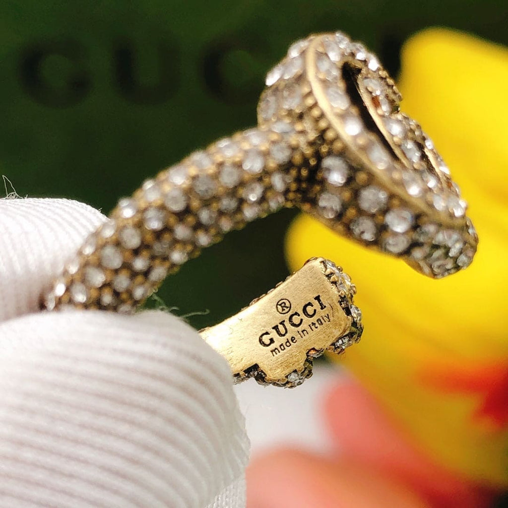 18K Gucci Double Crystal Ring
