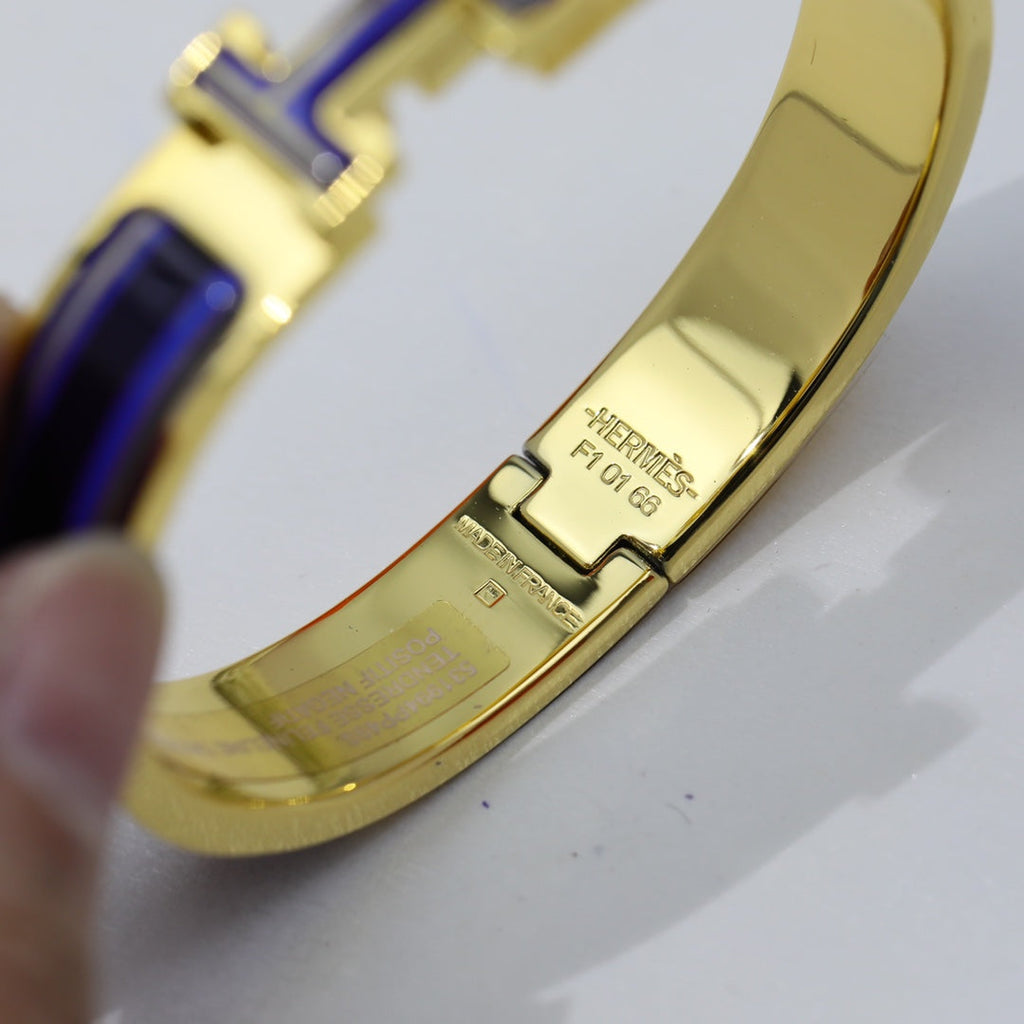 18K Hermes Clic Purple Bracelet
