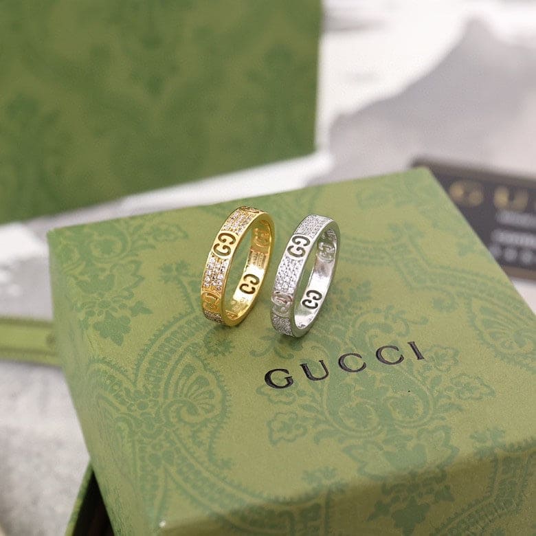 18K Gucci Double Icon Full Diamonds Ring