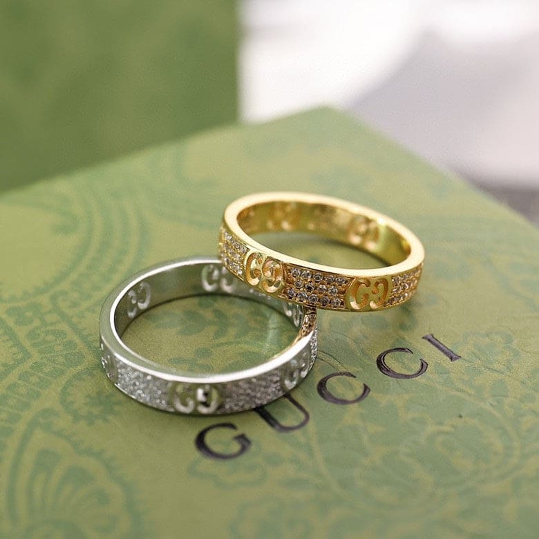 18K Gucci Double Icon Full Diamonds Ring
