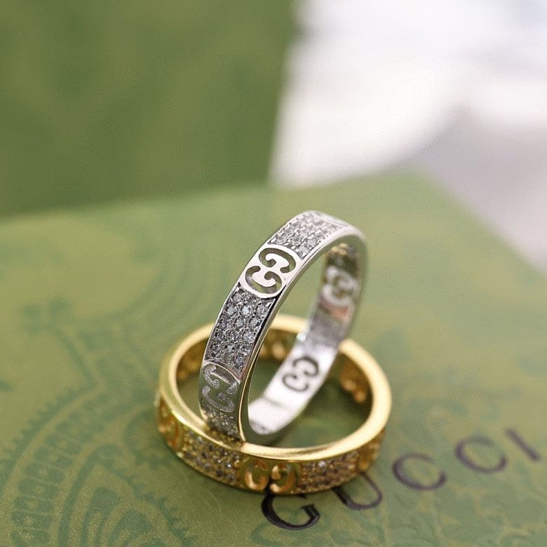 18K Gucci Double Icon Full Diamonds Ring