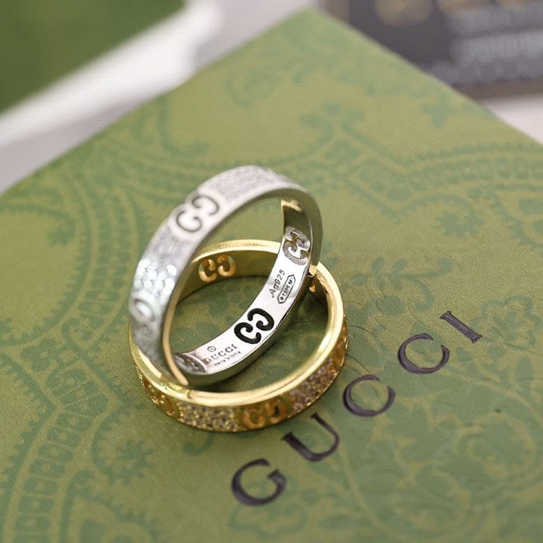 18K Gucci Double Icon Full Diamonds Ring
