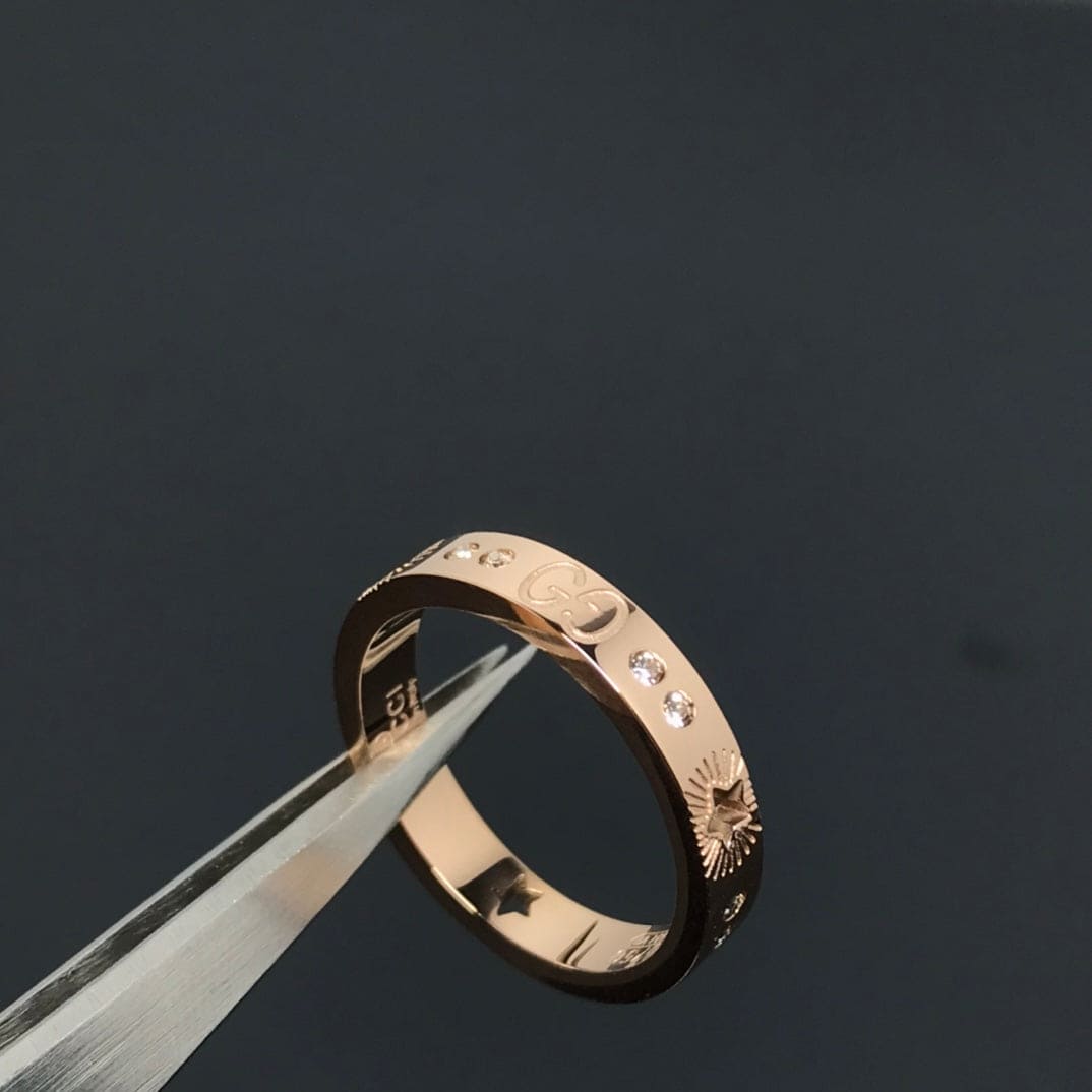 18K Gucci Double Icon Diamonds Ring