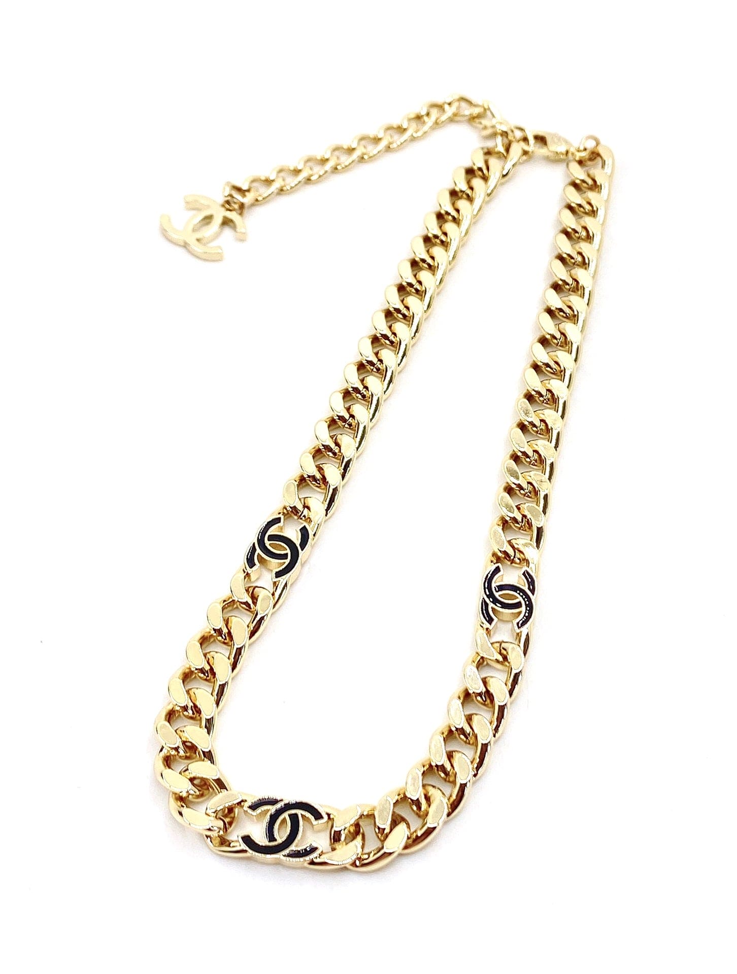 18K Chanel Black Chain Necklace
