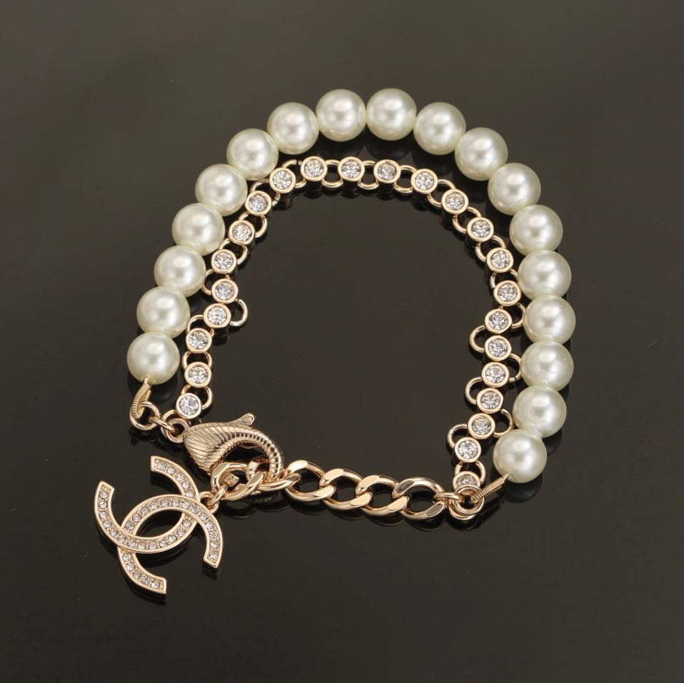 18K Chanel Pearls Chain Bracelet