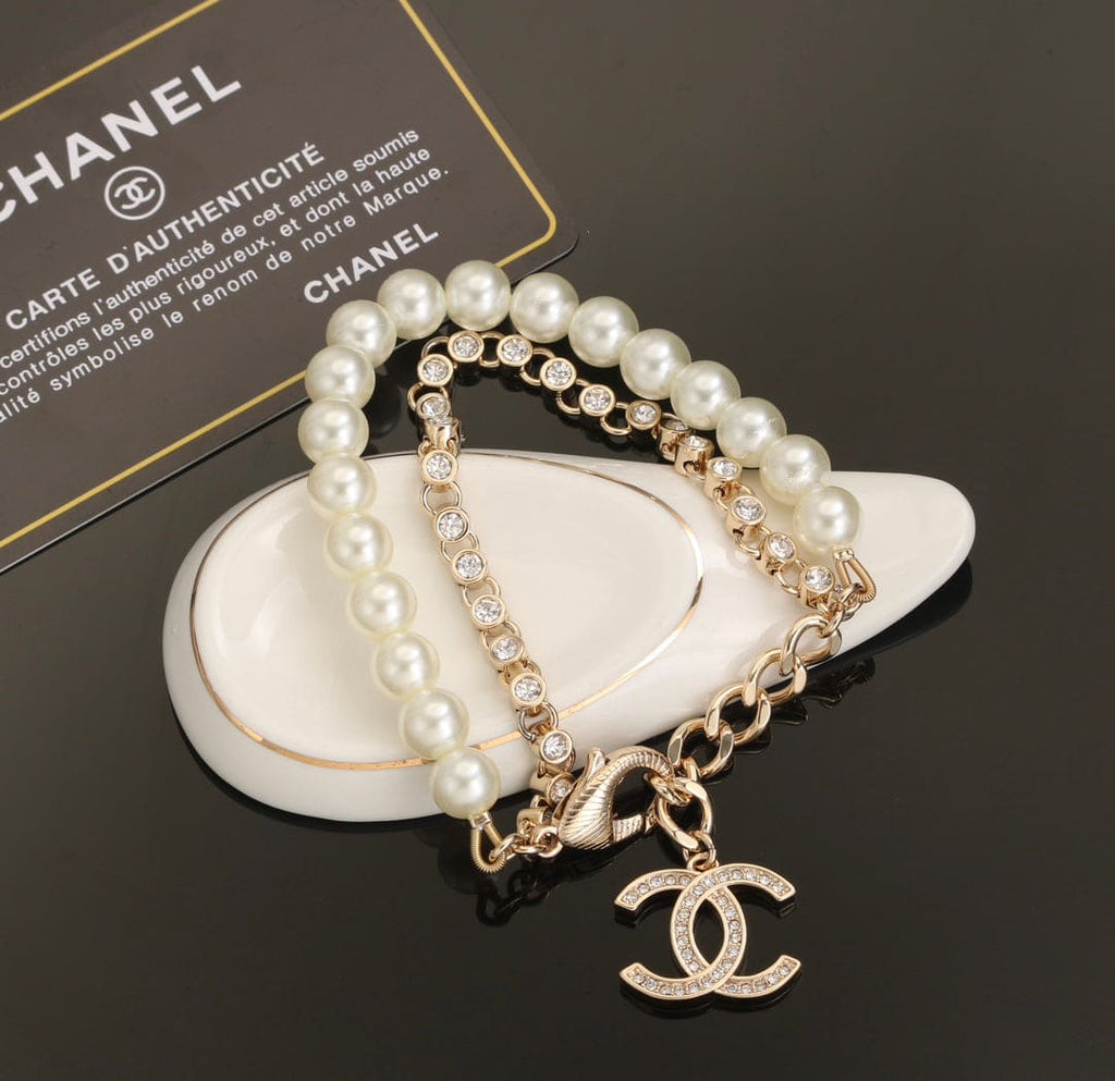 18K Chanel Pearls Chain Bracelet
