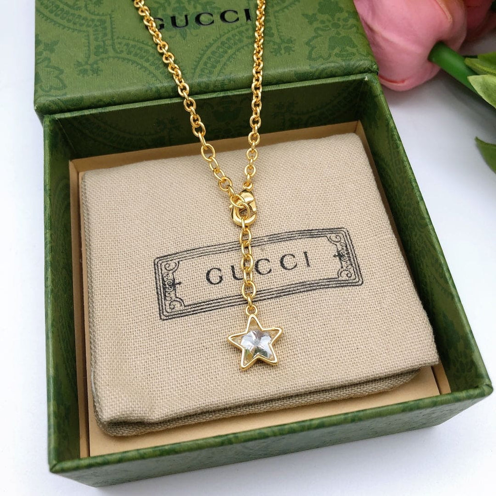 18K Gucci Double Script Necklace