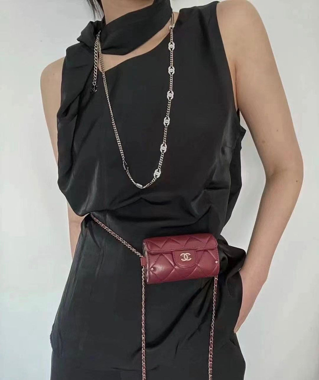 18K Chanel Crystal Chain Link Necklace