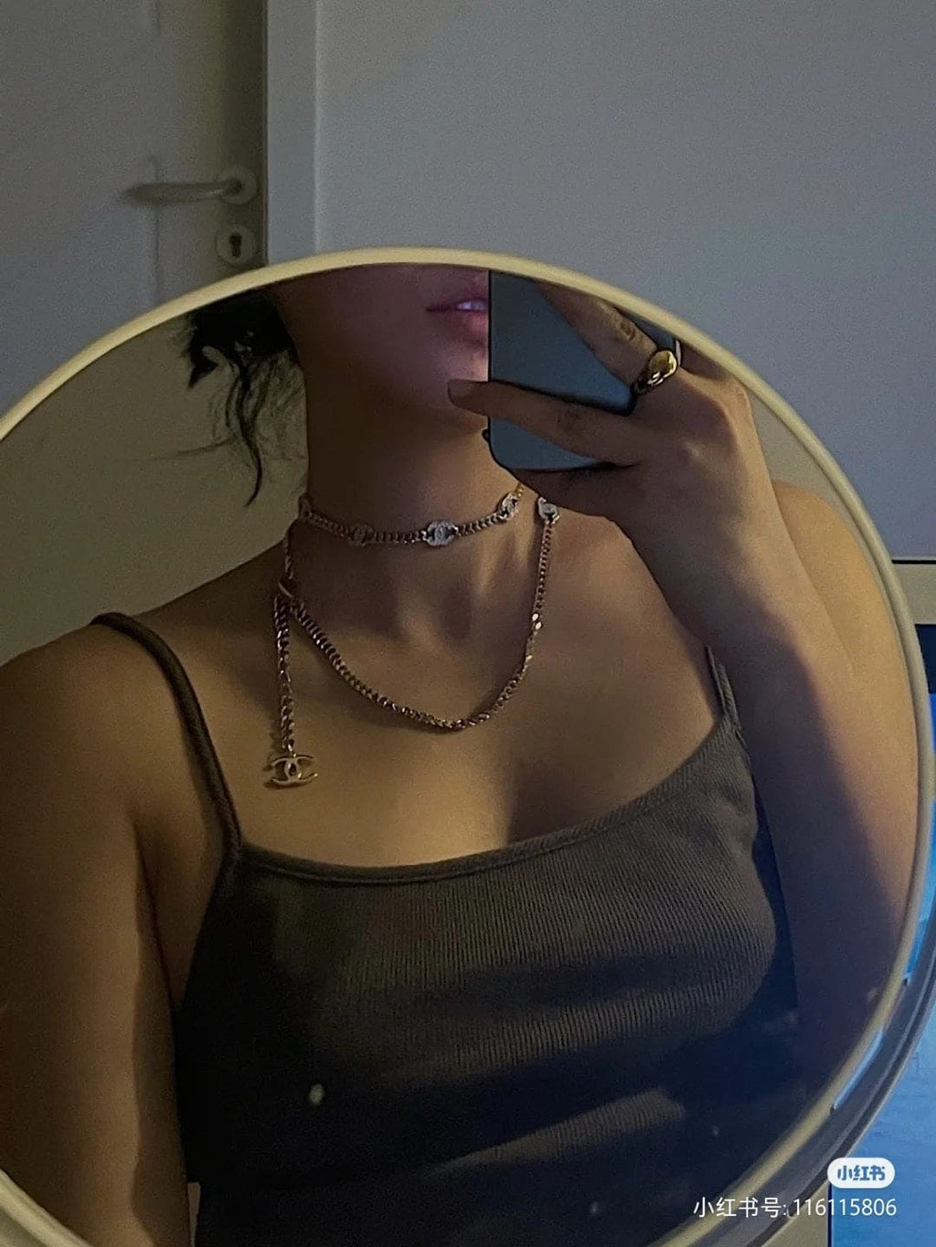 18K Chanel Crystal Chain Link Necklace