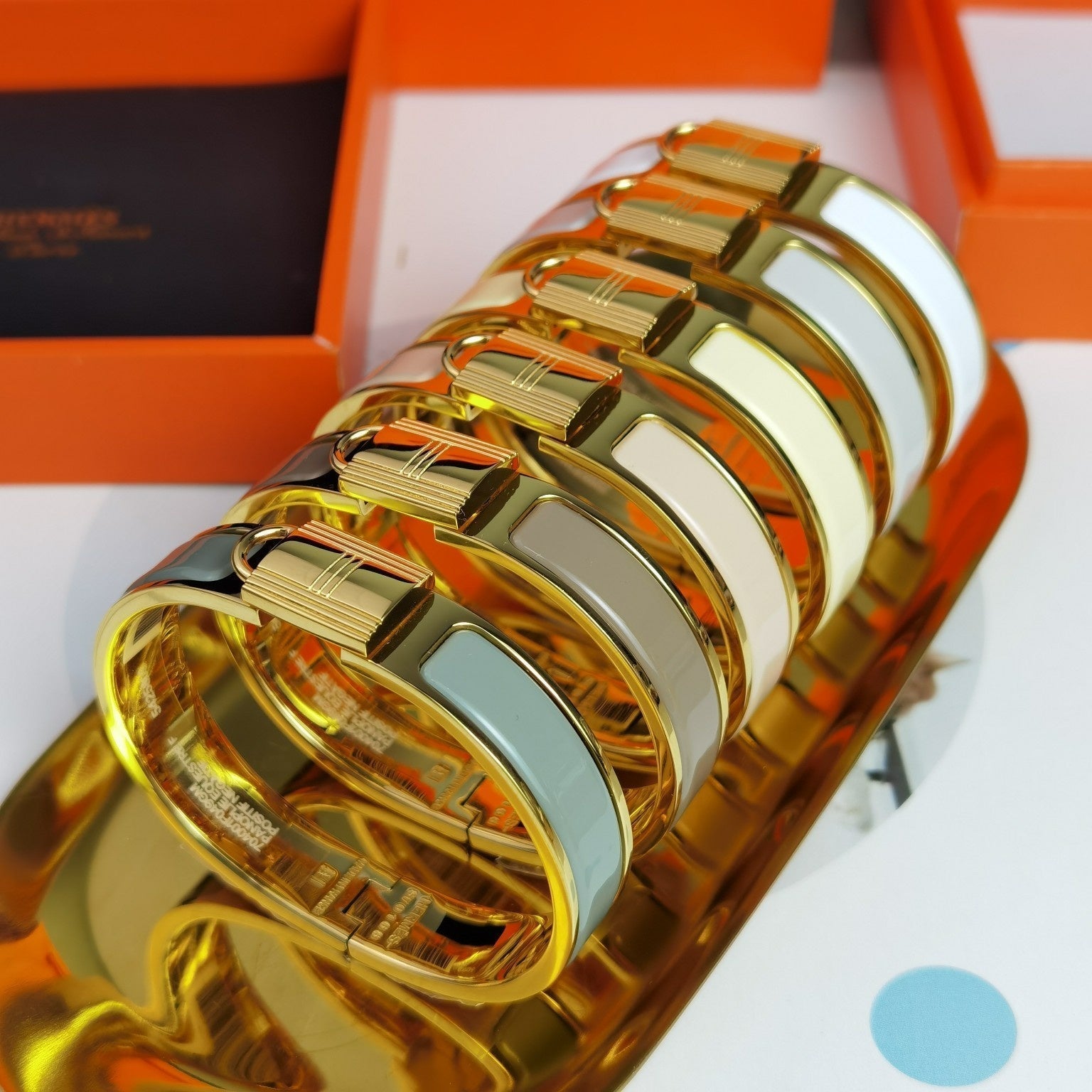 18K Hermes Clic Cadenas Light Brown Bracelet