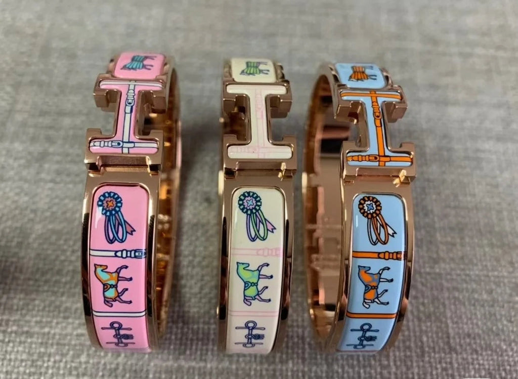 18K Hermes Clic Couvertures Blue Bracelet