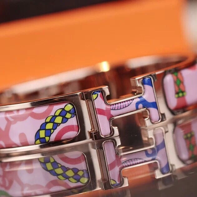 18K Hermes Clic Panoplie Equestre Pink Bracelet