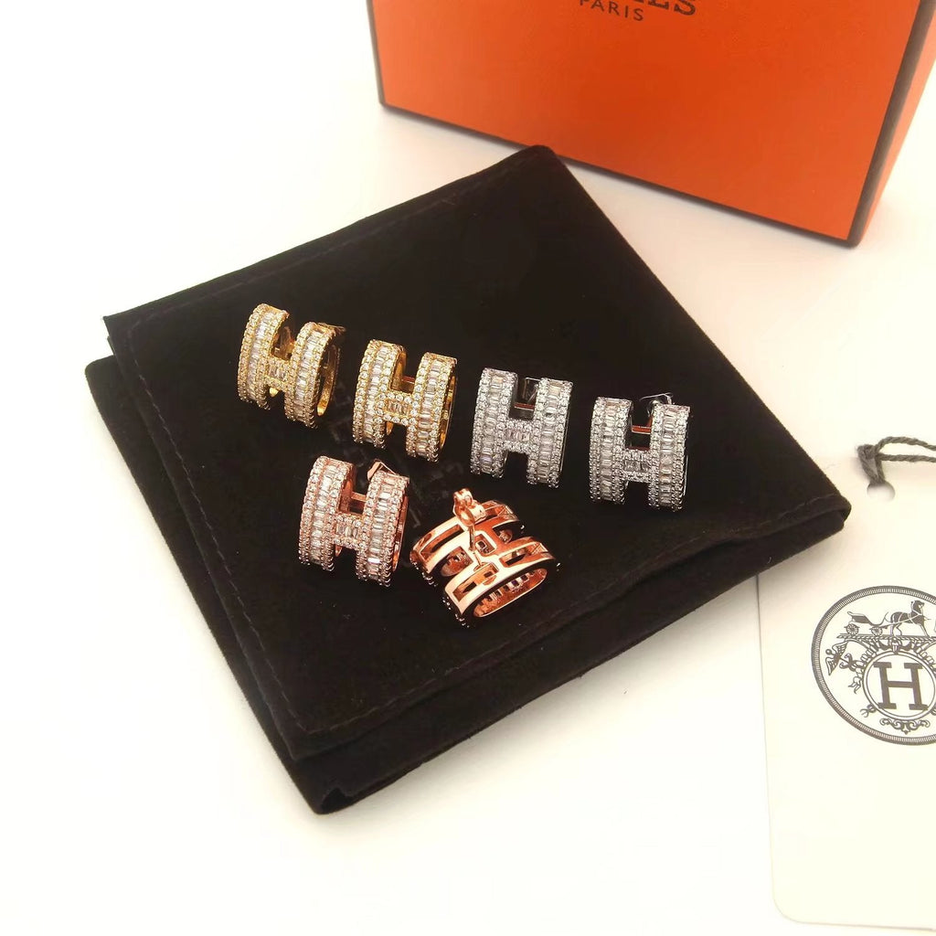 18K Hermes Pop Diamonds Earrings