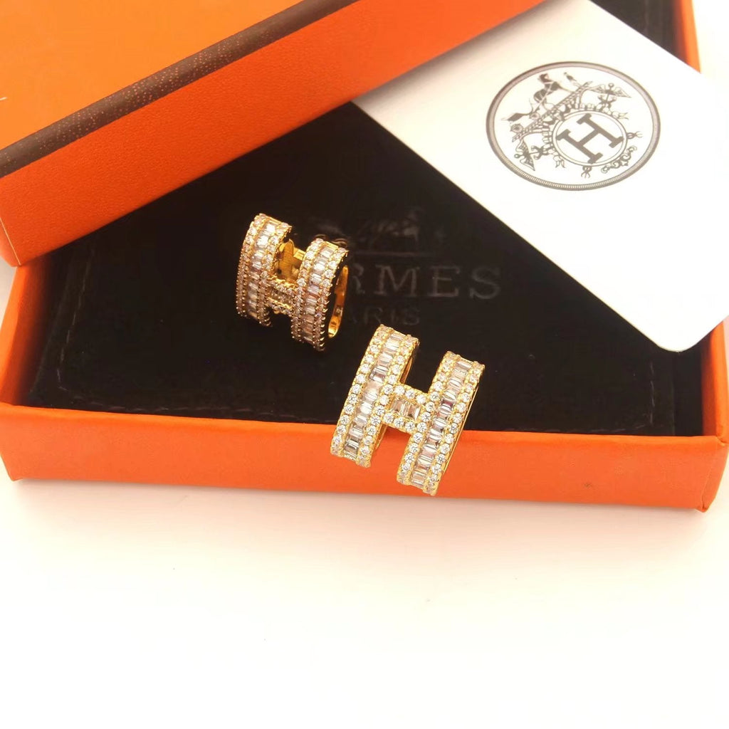 18K Hermes Pop Diamonds Earrings