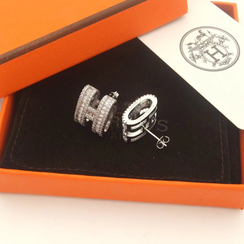 18K Hermes Pop Diamonds Earrings