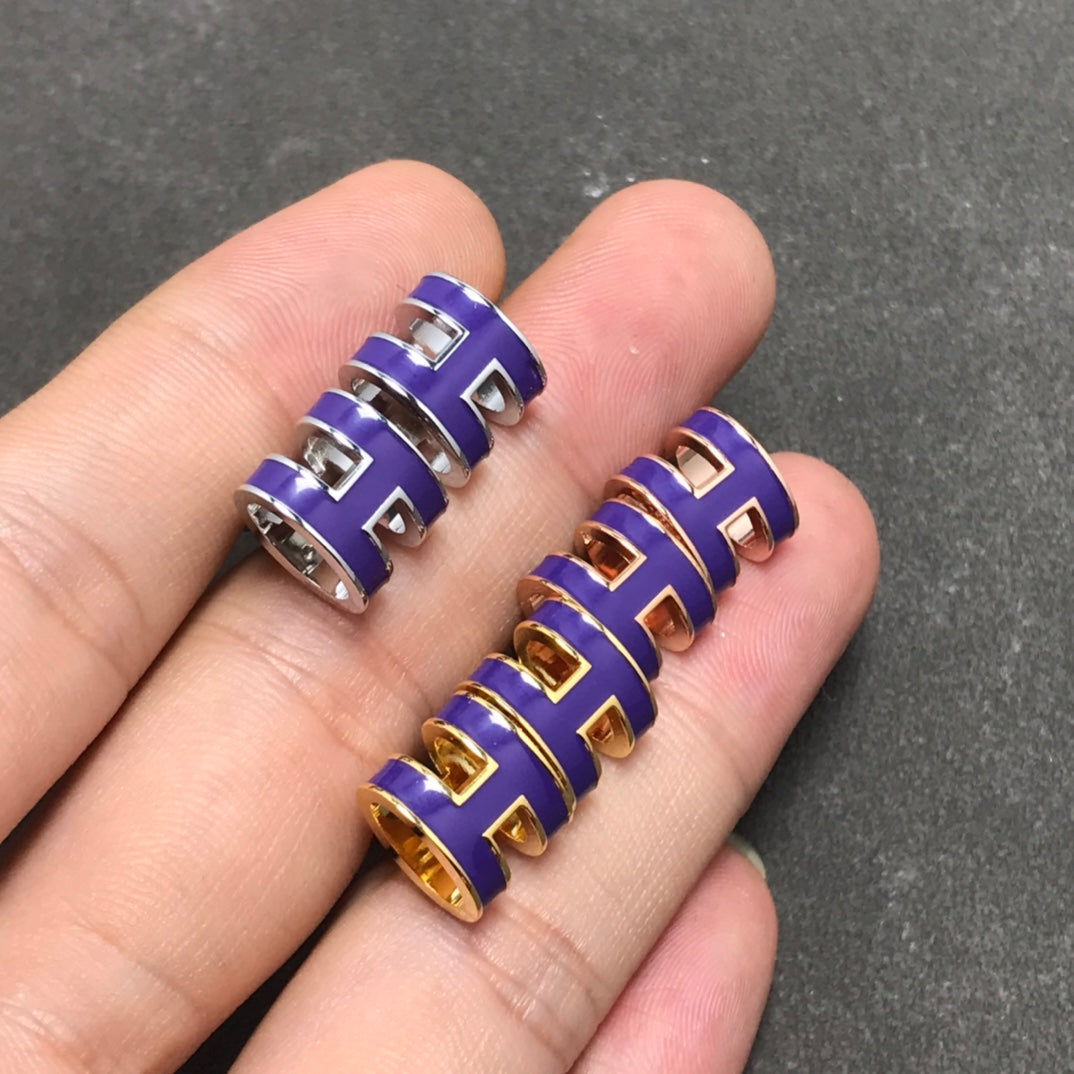 18K Hermes Mini Pop Purple Earrings