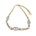 18K Chanel Crystal Chain Links Choker Necklace
