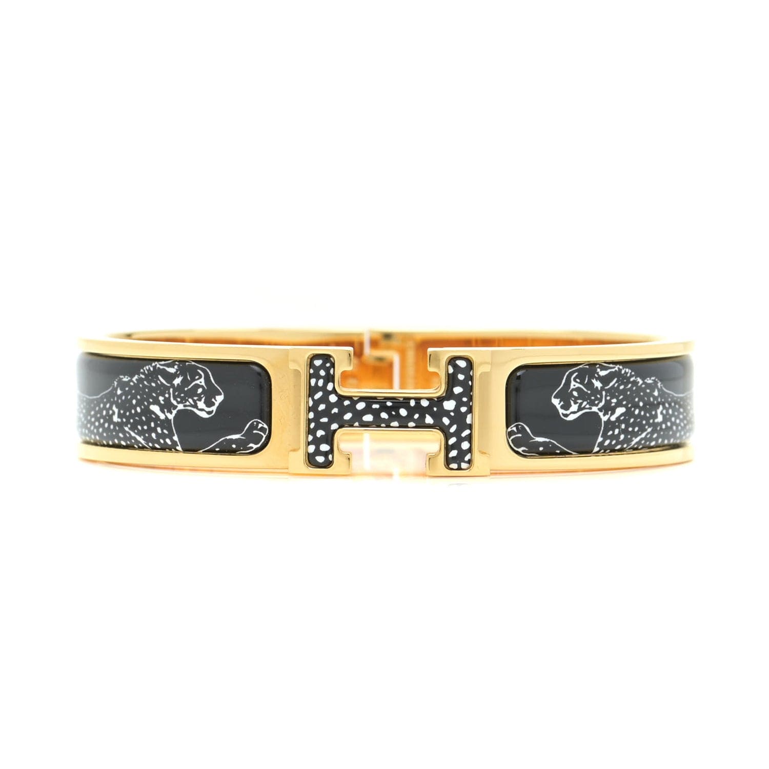 18K Hermes Guepards Clic Clac Bracelet