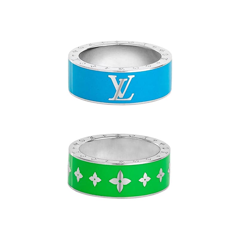 18K Louis Vuitton Ceramic Set of Two Ring