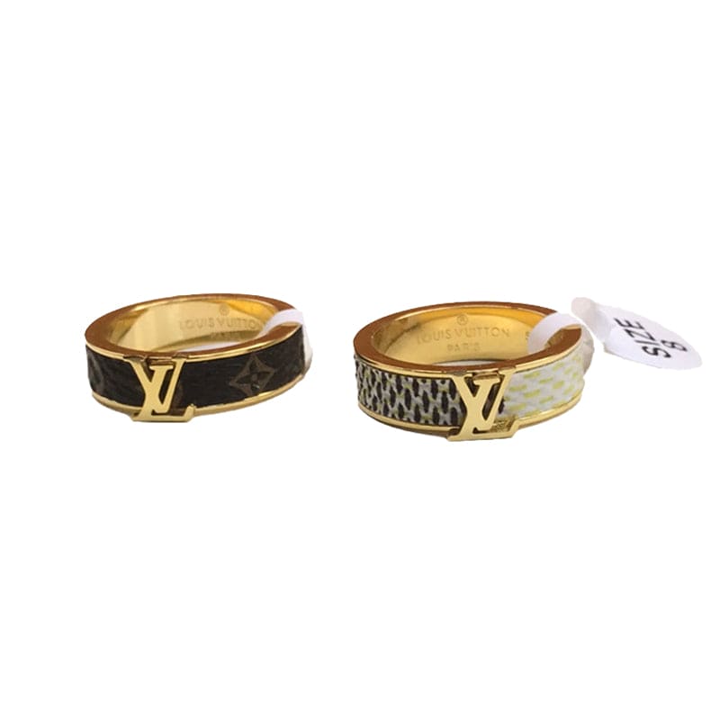 18K Louis Vuitton Leather Set of Two Ring