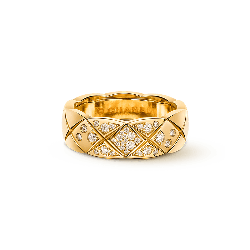 18K Chanel Yellow Gold Coco Crush Diamonds Ring