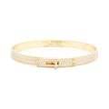 18K Hermes Yellow Gold Kelly Diamonds Bracelet